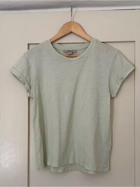All Saints Anna Crewneck Tee in Pale Celery Green